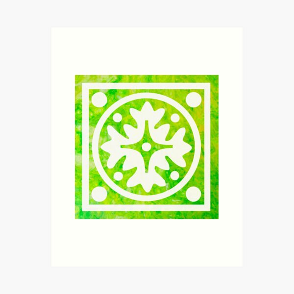 Item preview, Graphic Lime Green Tile designed and sold by PaintedbyCarol.