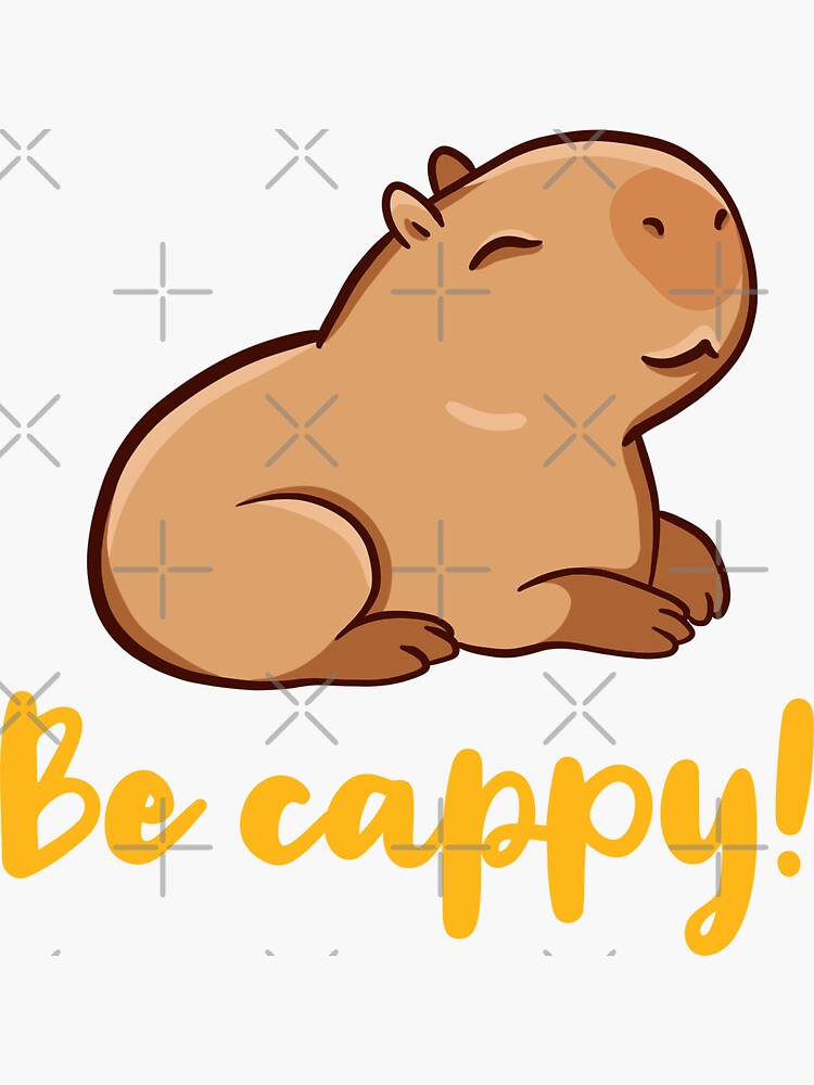 Pegatina for Sale con la obra «¡Carpincho lindo, sé cappy! Como un  capibara, capy» de manydoodles