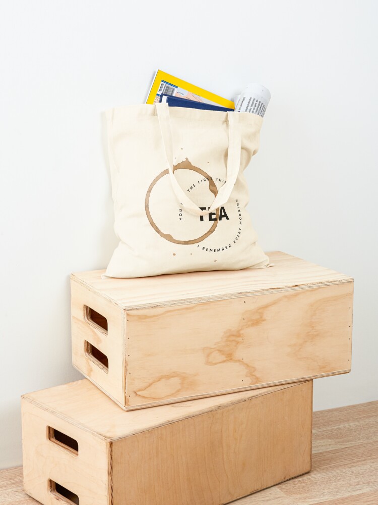 Thumbnail 4 of 5, Tote Bag, TEA Funny Quote Simple Typography Print Design designed and sold by sadaffk.