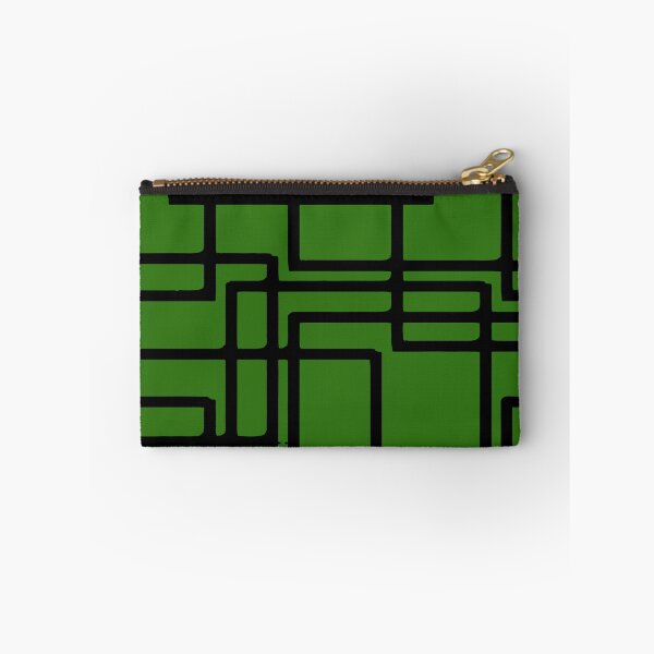 Item preview, Retro Modern Black Rectangles On  Forest Green designed and sold by taiche.