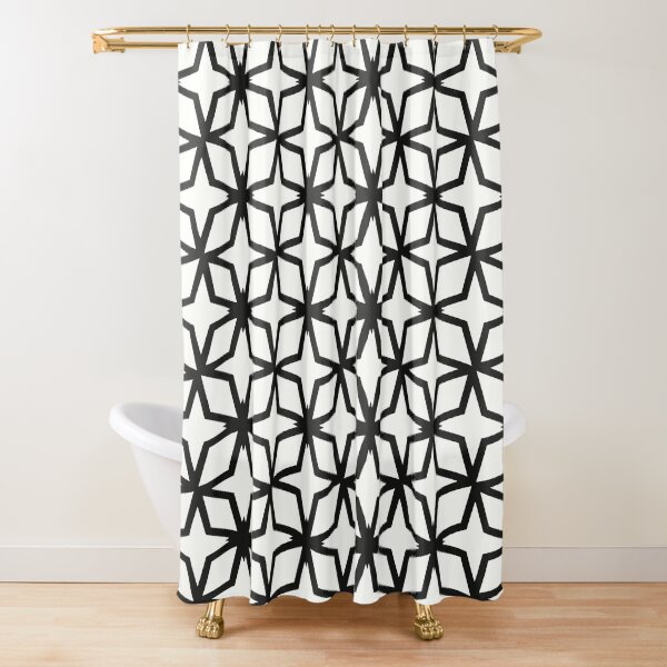 "black and white scandinavian geometric pattern" Shower Curtain for