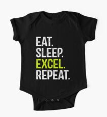 Eat Sleep Excel Repeat Short Sleeve Baby One-Piece