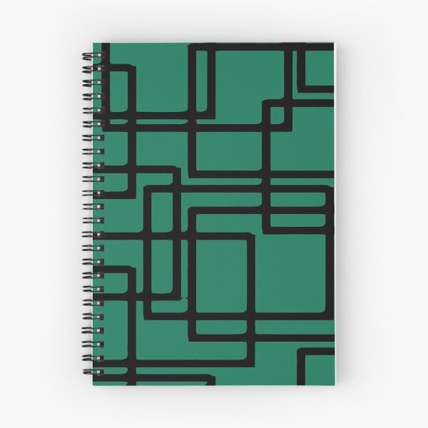 Item preview, Retro Modern Black Rectangles On Deep Aquamarine designed and sold by taiche.