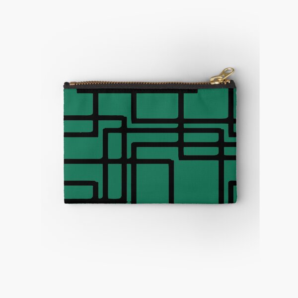 Item preview, Retro Modern Black Rectangles On Deep Aquamarine designed and sold by taiche.