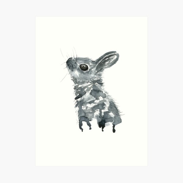 Cute watercolor baby bunny Art Print