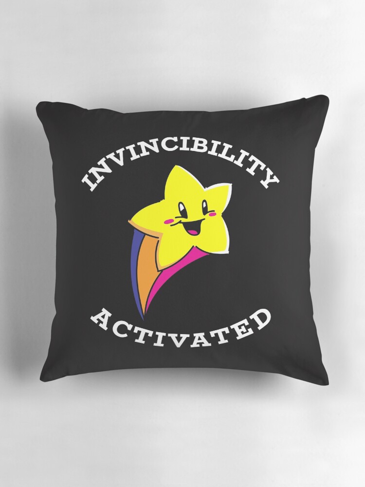 Thumbnail 3 of 4, Pillow, Invincibility Activated designed and sold by playerpup.