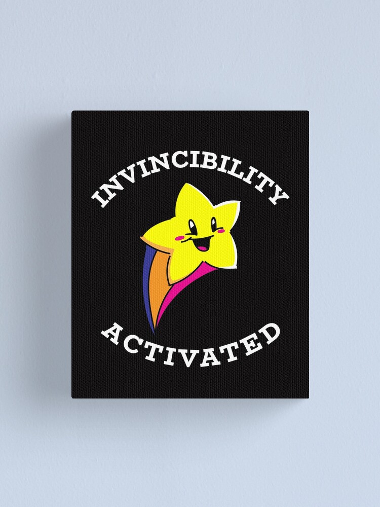 Thumbnail 1 of 3, Canvas Print, Invincibility Activated designed and sold by playerpup.