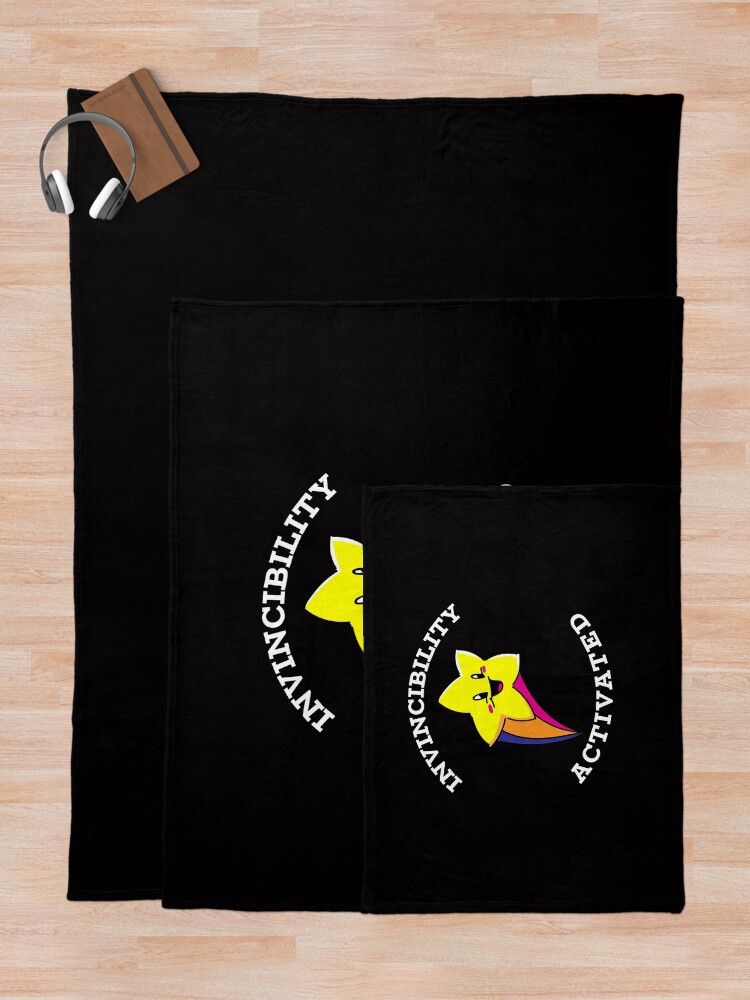 Thumbnail 5 of 6, Throw Blanket, Invincibility Activated designed and sold by playerpup.