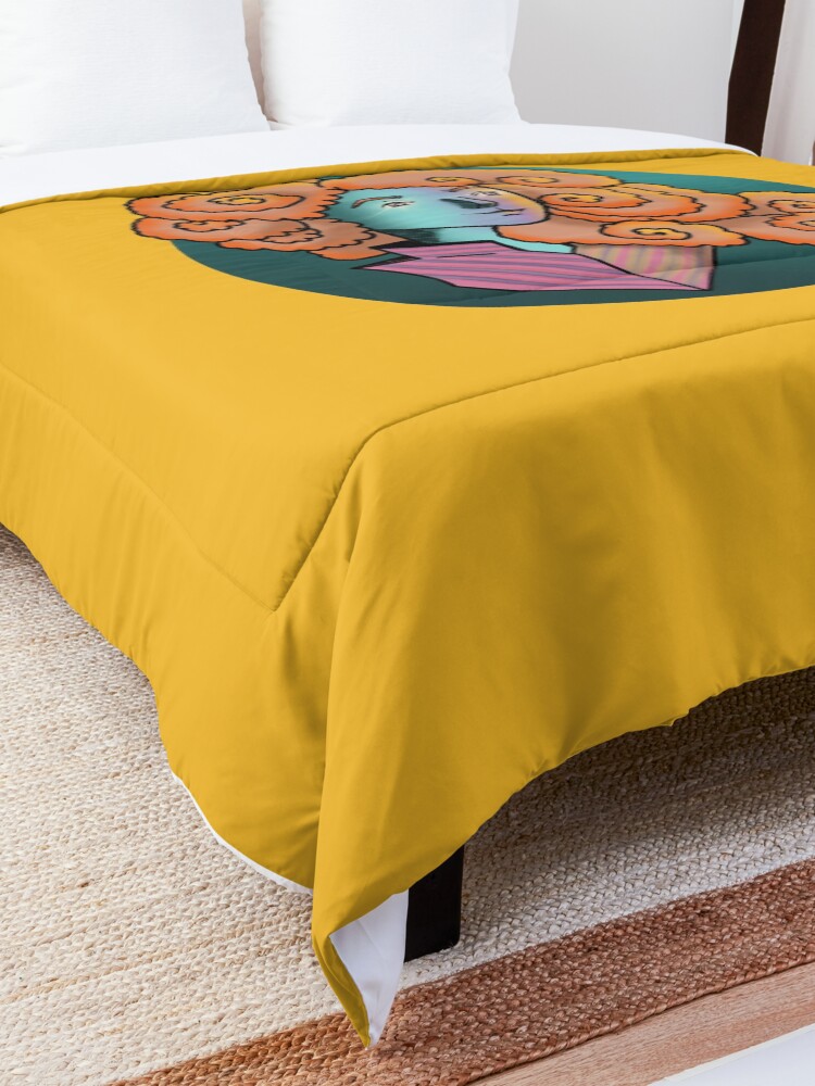Alternate view of Curly Dream Girl Illustration Comforter