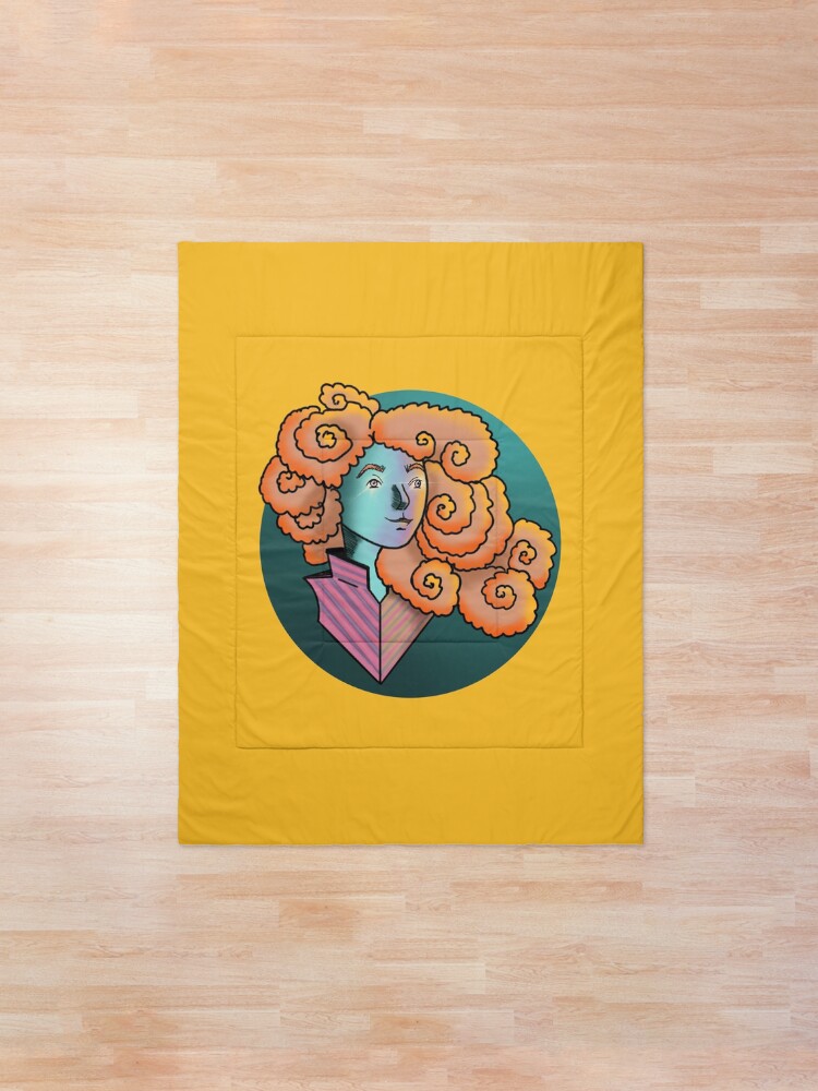 Alternate view of Curly Dream Girl Illustration Comforter