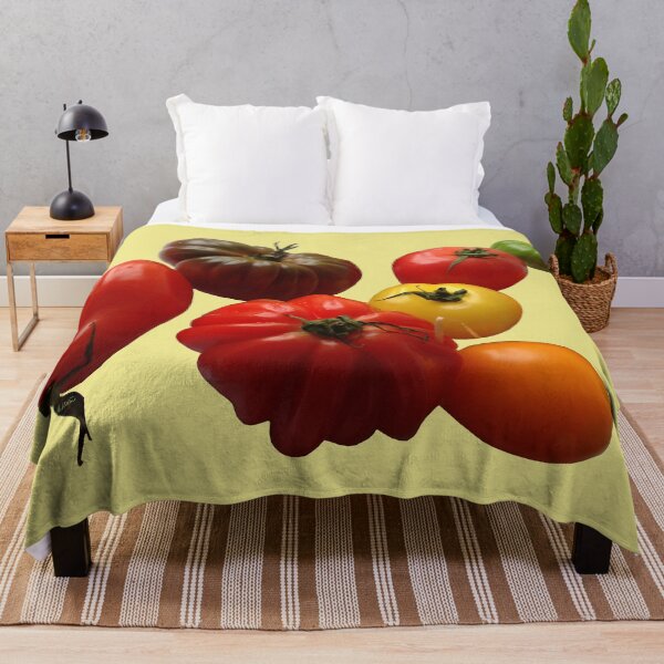 Item preview, Seven varieties of tomatoes on iris yellow background designed and sold by AHELENE.