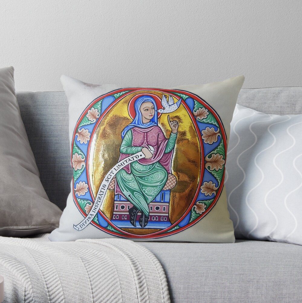 Medieval Illumination - Divine Inspiration Throw Pillow