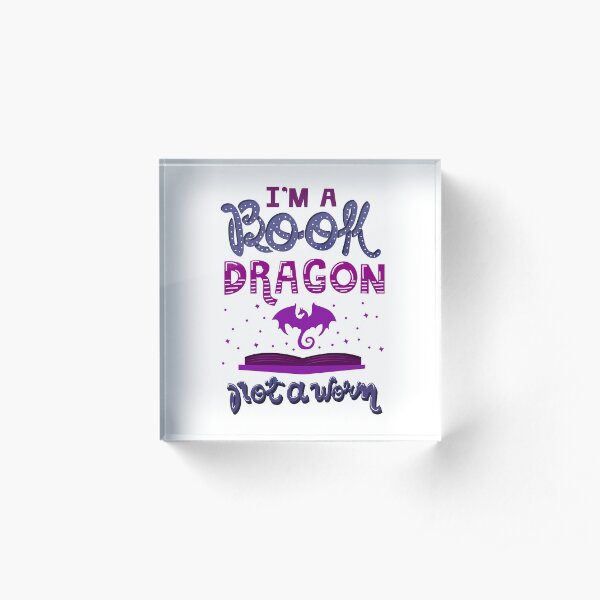 Book Dragon. V2. Acrylic Block