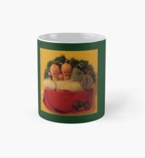 2 Kewpies snuggling with Mouse in Santa Hat Mug