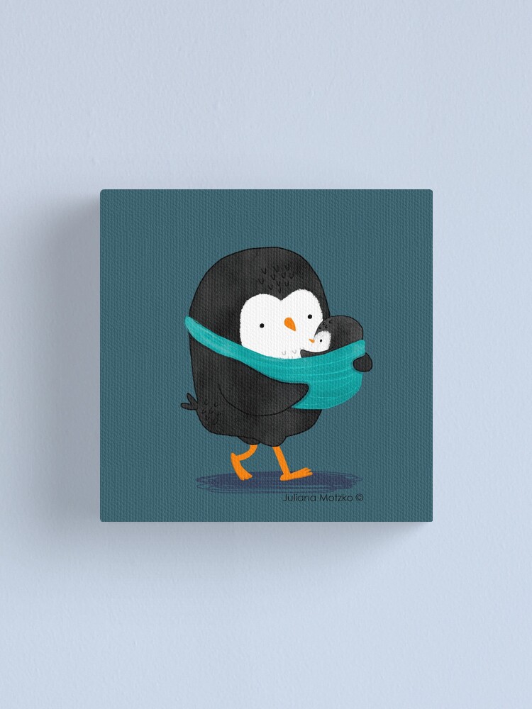 Alternate view of Penguin Dad and Baby Penguin Canvas Print