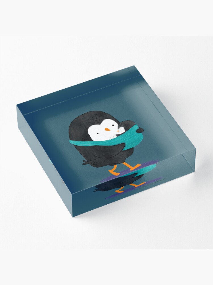 Alternate view of Penguin Dad and Baby Penguin Acrylic Block
