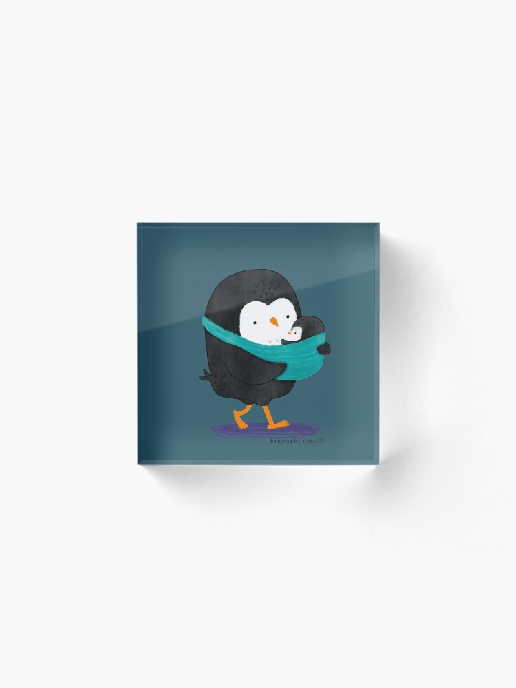 Alternate view of Penguin Dad and Baby Penguin Acrylic Block