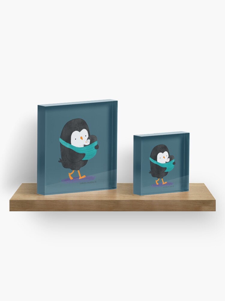 Alternate view of Penguin Dad and Baby Penguin Acrylic Block