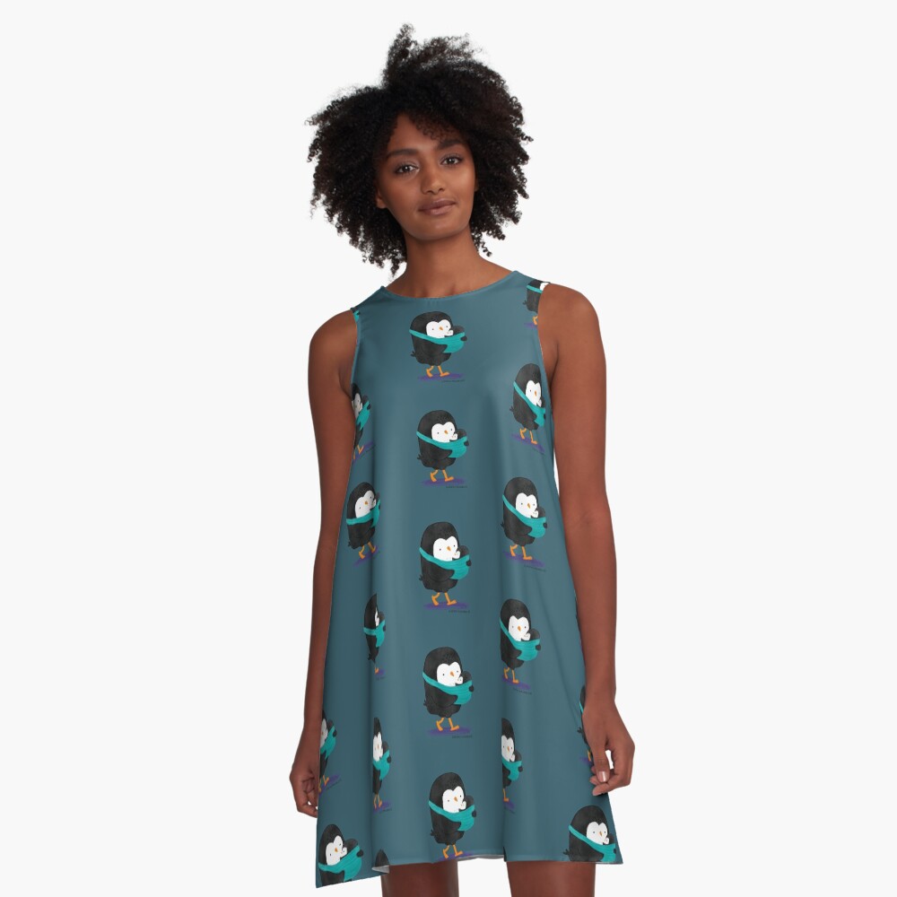 Penguin Dad and Baby Penguin A-Line Dress