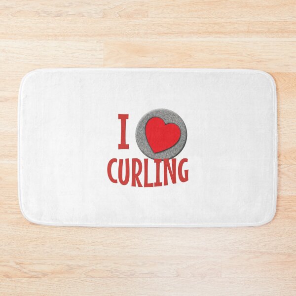 Item preview, 'I Love Curling' (White) designed and sold by The Button Gal.