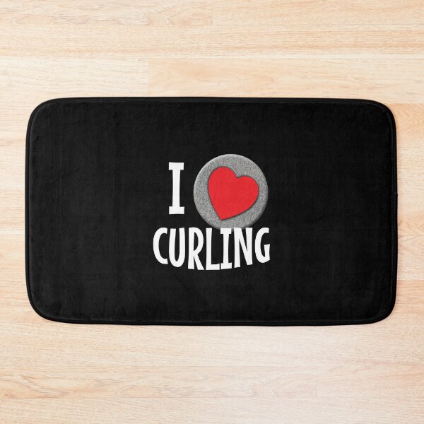 Item preview, 'I Love Curling' (Black) designed and sold by The Button Gal.