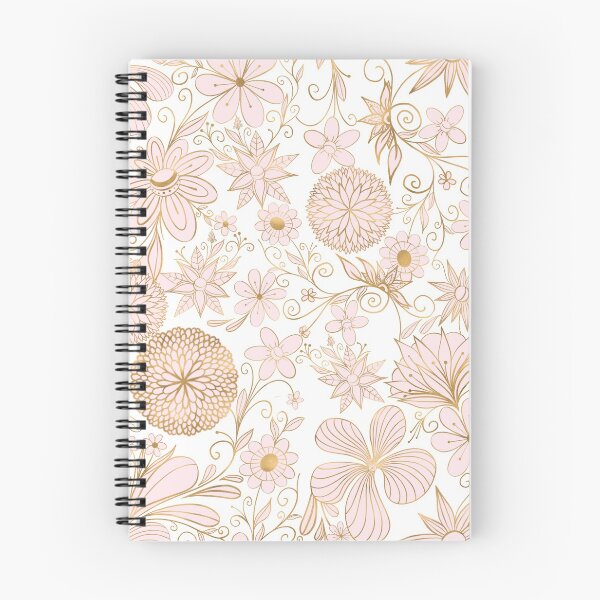 Item preview, Cute Girly Gold Floral Doodles Blush Pink Design designed and sold by InovArtS.