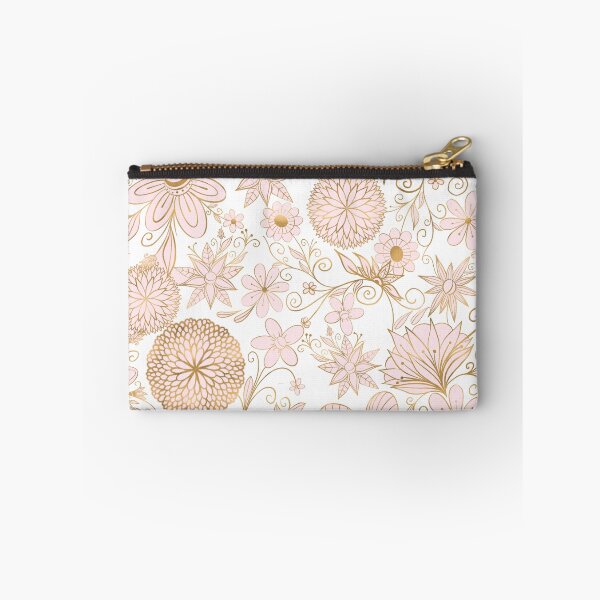 Item preview, Cute Girly Gold Floral Doodles Blush Pink Design designed and sold by InovArtS.
