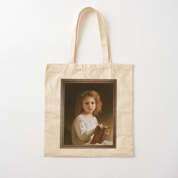 The Story Book by William-Adolphe Bouguereau Old Masters Reproduction Cotton Tote Bag