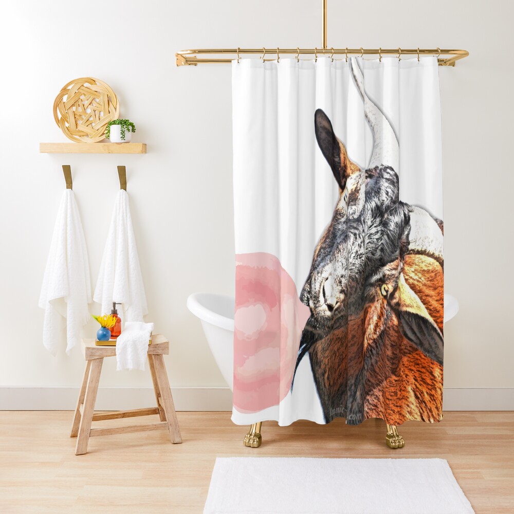 Billy Goat and Bubblegum Shower Curtain