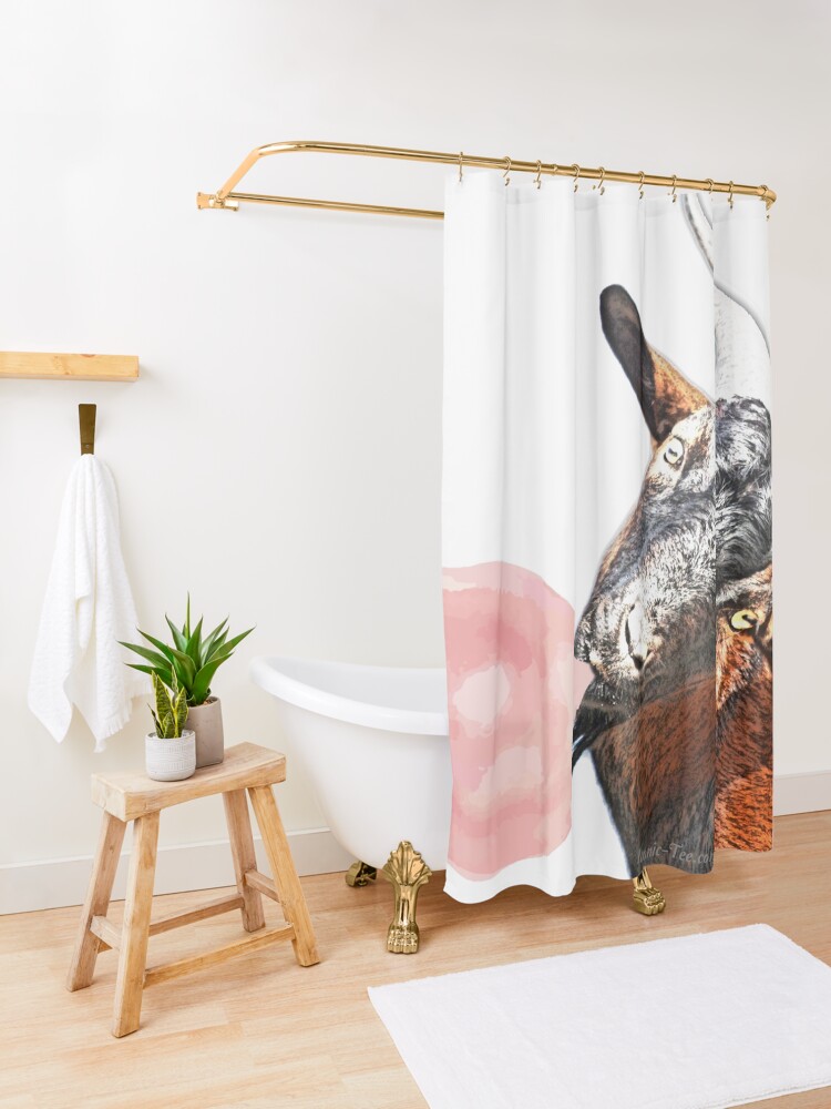 Alternate view of Billy Goat and Bubblegum Shower Curtain