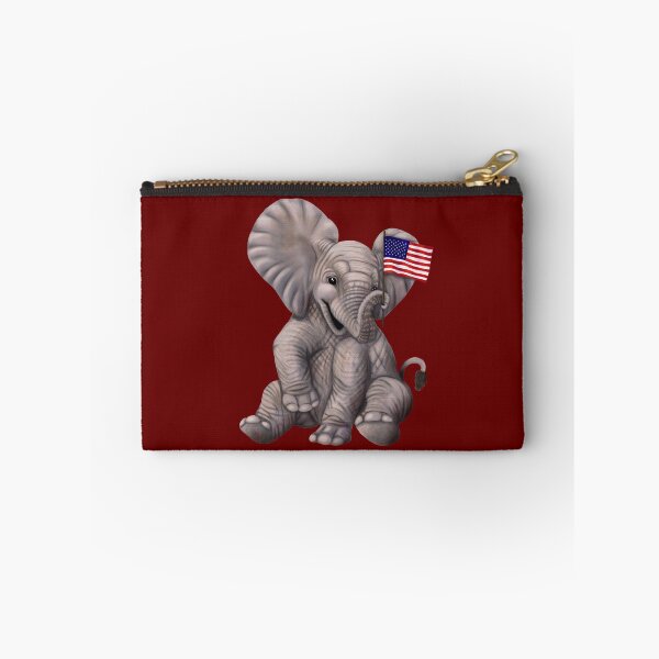 Item preview, Elephant waving the American Flag designed and sold by Mehu.