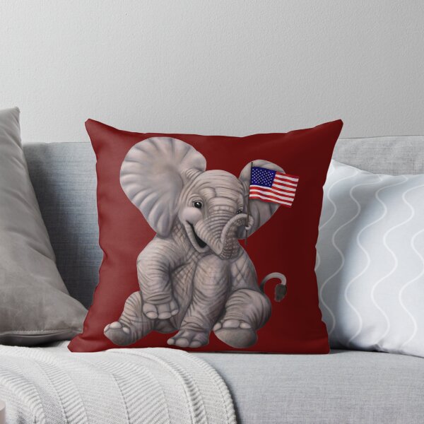 Item preview, Elephant waving the American Flag designed and sold by Mehu.