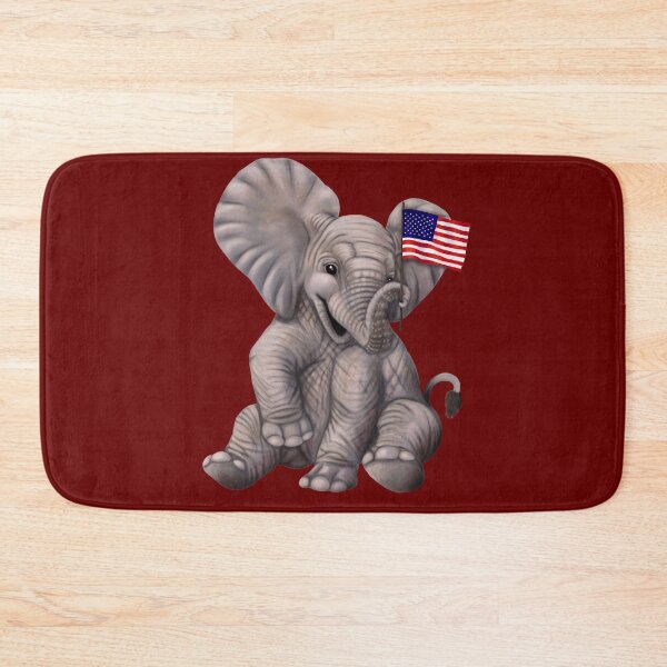 Item preview, Elephant waving the American Flag designed and sold by Mehu.