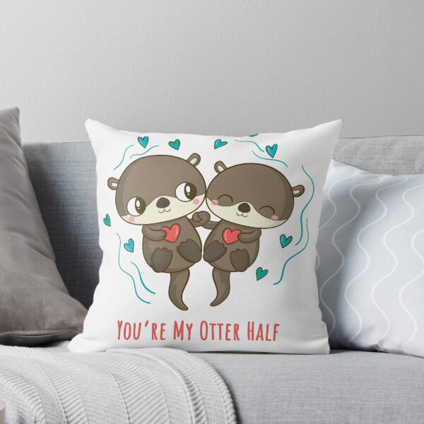 Item preview, You're My Otter Half - Cute Otters Holding Hands designed and sold by GasparArts.