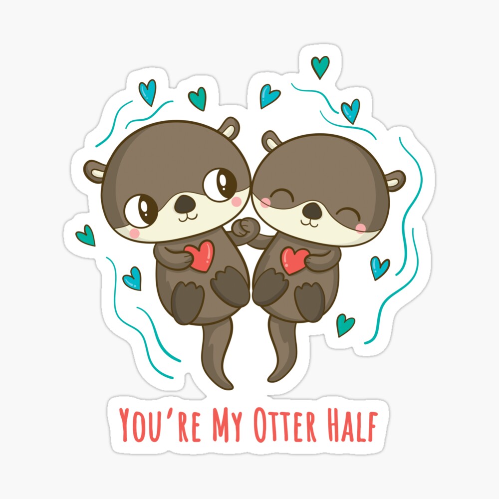 You're My Otter Half - Cute Otters Holding Hands Greeting Card for Sale by  GasparArts