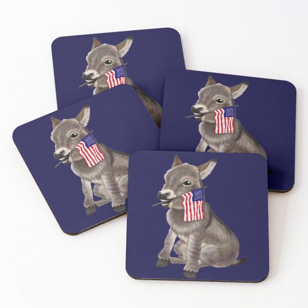 Item preview, Donkey waving the American Flag designed and sold by Mehu.