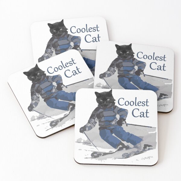 Item preview, Cat skiing coolest cat designed and sold by AkraidaxDesign.
