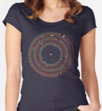 Vinyl music metro record map labyrinth Women's Fitted Scoop T-Shirt