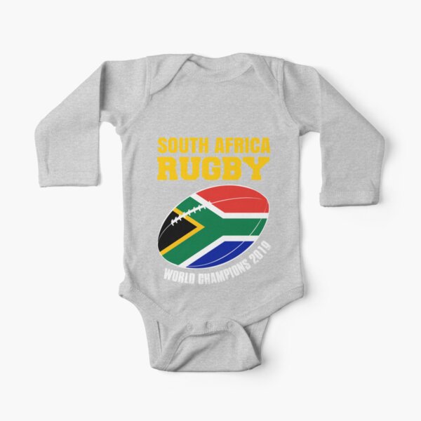 South Africa Rugby World Champions Support Gift Long Sleeve Baby One-Piece