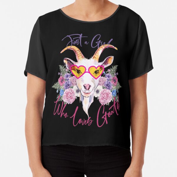 Just a Girl Who Loves Goats Chiffon Top