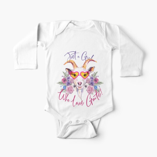 Just a Girl Who Loves Goats Long Sleeve Baby One-Piece