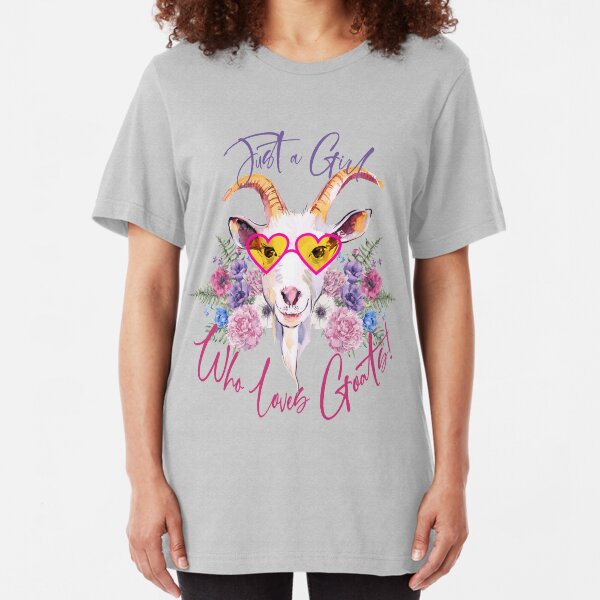 Just a Girl Who Loves Goats Slim Fit T-Shirt