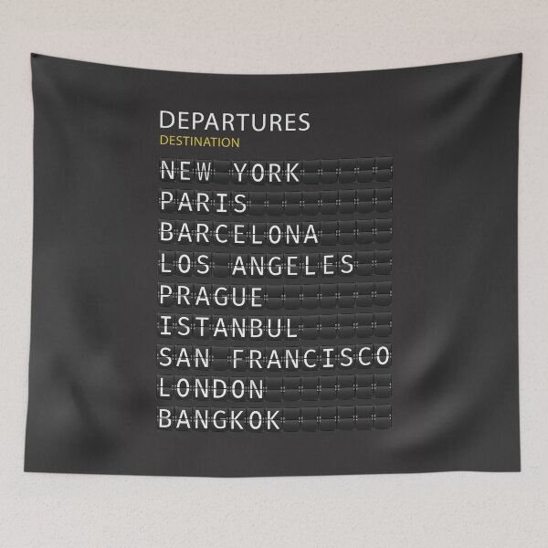 Item preview, Airport Departures Board Print designed and sold by Digital  Cloud.