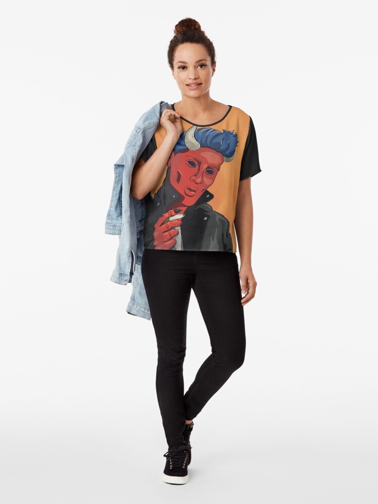 Alternate view of Dapper Devil Chiffon Top