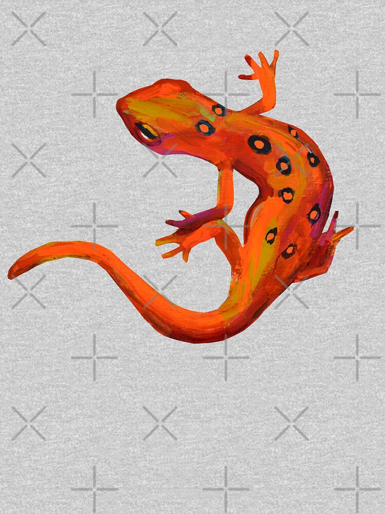 Eastern Newts Orange on Blue by Robert Phelps by RobertPhelpsArt