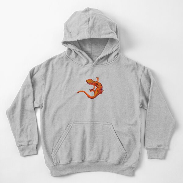 Eastern Newts Orange on Blue by Robert Phelps Kids Pullover Hoodie