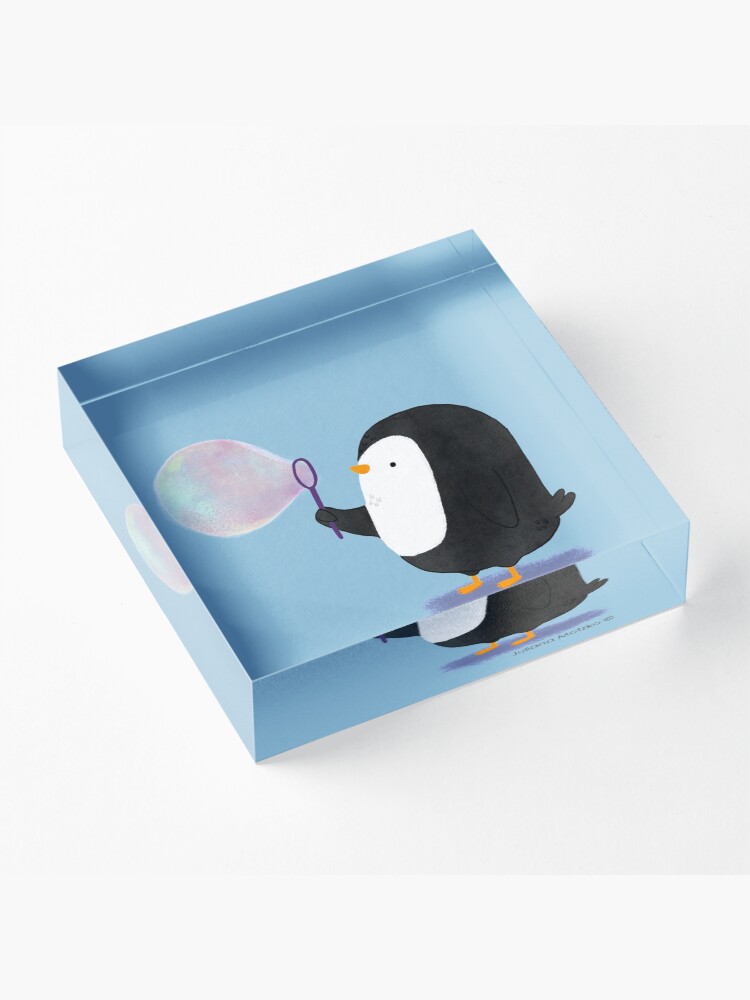 Alternate view of Bubbles Penguin Acrylic Block