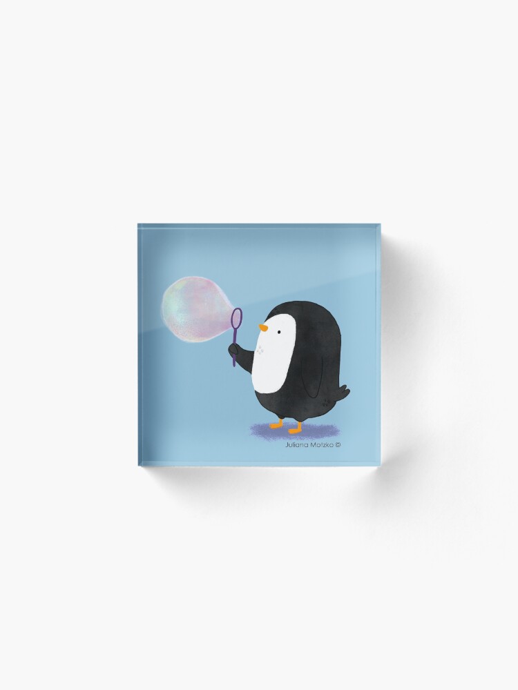 Alternate view of Bubbles Penguin Acrylic Block