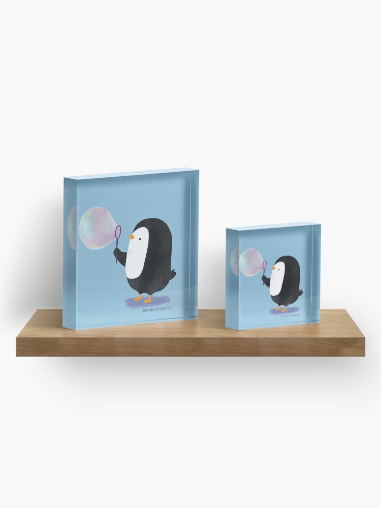 Alternate view of Bubbles Penguin Acrylic Block
