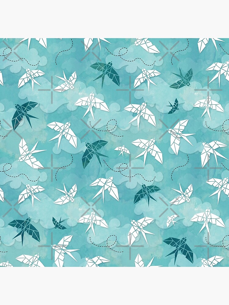 Origami Swallow in turquoise by adenaJ